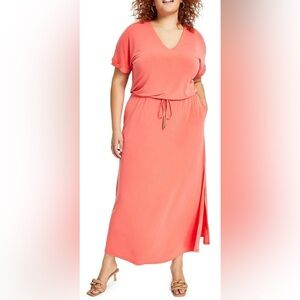I.N.C International Concepts V-Neck Dolman-Sleeve Maxi Dress, sz 3X